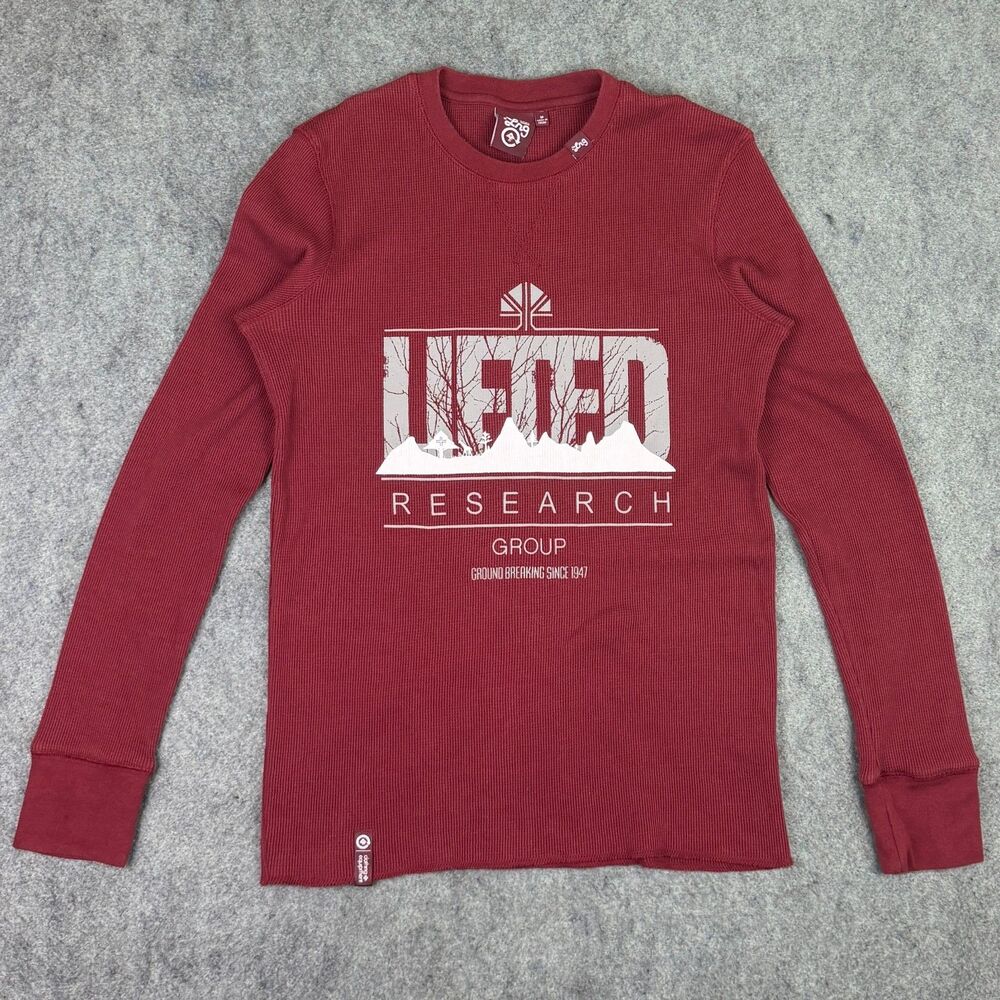 Men's Vintage LRG Waffle Knit Graphic Thermal Long Sleeve Shirt Medium H141105S
